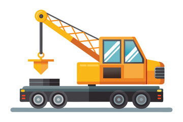 Naklejka premium yellow crane isolated on white