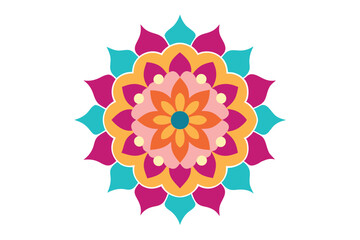 Colorful mandala in hand drawn style