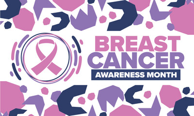 Breast Cancer Awareness Month. Pink october. Pink ribbon. Woman healthcare. Celebrate annual. Medic concept. Girl solidarity. Cancer prevention. Female disease. Poster, banner and background. Vector