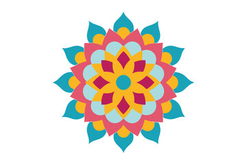 Colorful mandala in hand drawn style