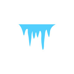 Obraz premium Cartoon frozen ice crystals and icicles, blocks and icebergs, magic stones game asset. Vector blue iced floes, salt mineral or cave stalagmites.