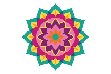 Colorful mandala in hand drawn style