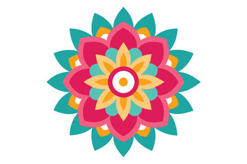 Colorful mandala in hand drawn style