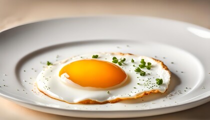 Crispy Fried Egg on white plate

