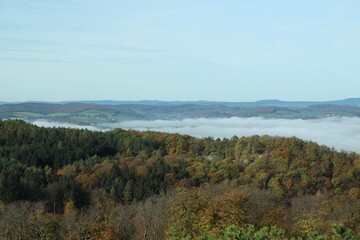 inversion between autumn hills in Czech republic