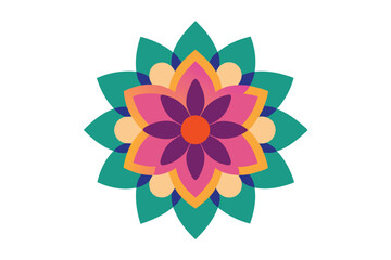 Colorful mandala in hand drawn style