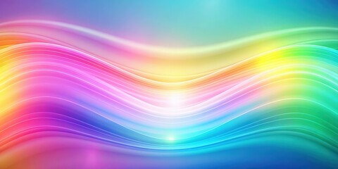 Obraz premium Blurred pastel tone rainbow gradient background with wave lines , pastel, rainbow, gradient, background, blurry, foggy, wave