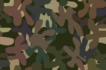 Fototapeta premium Modern Brown Pattern. Grey Camo Print. Military Vector Background. Abstract Camo Paint. Brown Vector Pattern. Digital Khaki Camouflage. Seamless Print. Hunter Woodland Camouflage. Army Dirty Canvas.