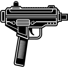  Uzi silhouette vector illustration