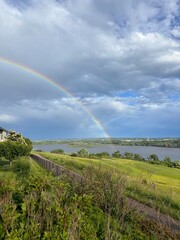 rainbow over fields