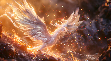 a phoenix shining like diamonds