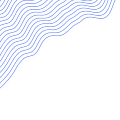 Aesthetic Wave Lines Corner Decoration, Abstract Wavy Line Element, Vector Illustration