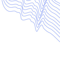 Aesthetic Wave Lines Corner Decoration, Abstract Wavy Line Element, Vector Illustration