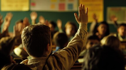 Raising Hands in a Classroom