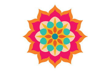 Colorful mandala in hand drawn style