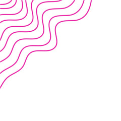 Wave Lines Corner Decoration, Abstract Wavy Line Element, Vector Illustration