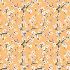 Cherry blossom seamless pattern
