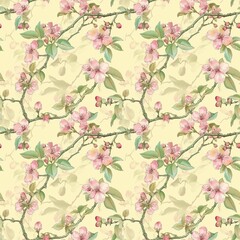 Cherry blossom seamless pattern