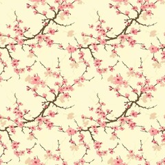 Cherry blossom seamless pattern