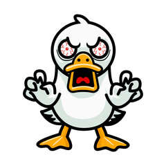  Furious Cartoon Duckling Illustration