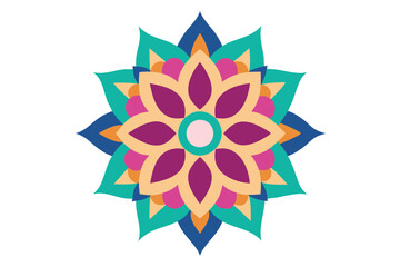 Colorful mandala in hand drawn style