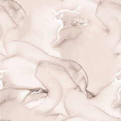 White Marble Pattern. White Seamless Watercolor. Light Water Color Background. Vector Seamless Template Light Marble Background. Beige Soft Paint. Light Vector Texture. Beige Alcohol Ink Splash Floor.