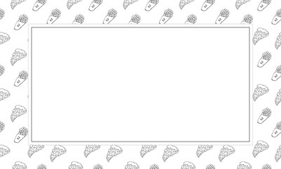 food and beverage frame in doodle style frame background