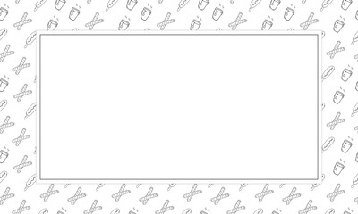food and beverage frame in doodle style frame background