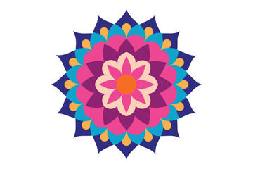 Colorful mandala in hand drawn style