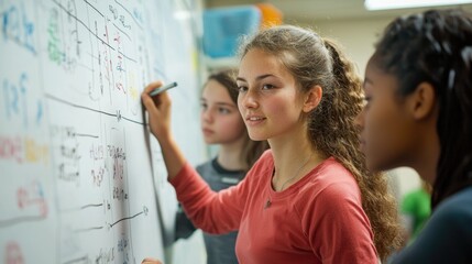 Interactive Math Class: Students Collaborating on Whiteboard Problems with Teacher Guidance