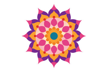 Colorful mandala in hand drawn style