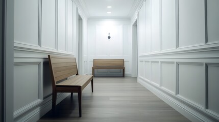 Hallway with Bench in a Modern Home