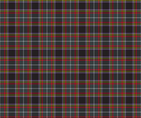 Plaid pattern, black, red, white, yellow, seamless pattern for textiles and design clothing, skirts, pants, aprons, tablecloths, blankets or decorative fabrics. Vector illustration.