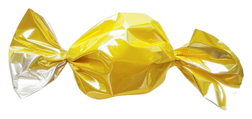 PNG Yellow candy in shiny wrapper