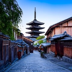 Fototapeta premium yasaka pagoda and sannen zakat street in Kyoto japan