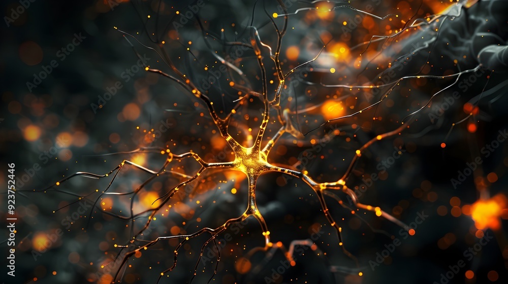 Aufkleber neuron network abstract background.