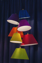 Decoration of multi-colored luminous ceiling lamps