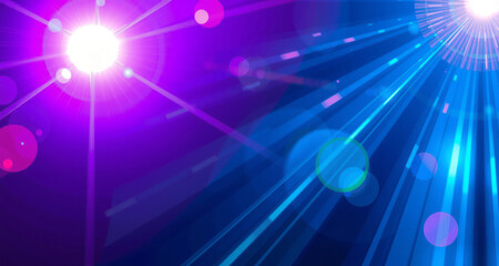 Obraz premium Vibrant purple and blue background with light rays radiating from the center, creating a beautiful and eye-catching effect. Perfect for use as a wallpaper, enhancing the dynamic atmosphere.