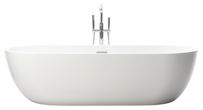 PNG Elegant modern white bathtub