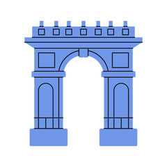 Obraz premium Arch of Triumph, France. Famous landmark in Paris, France. Vector illustration.