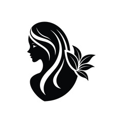 Black beauty care logo icon vector art illustration isolated on white background