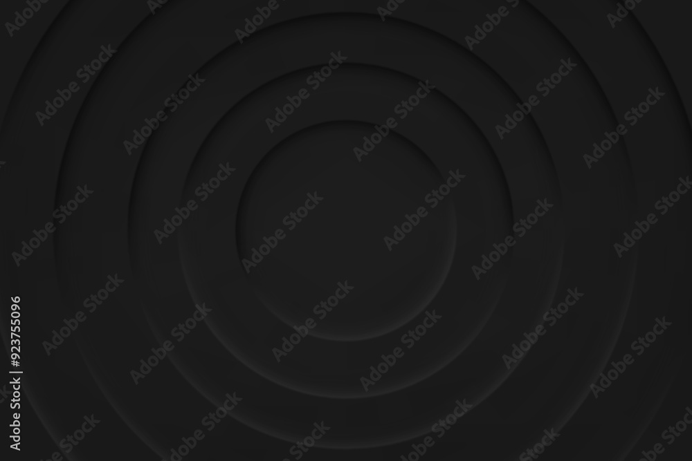 Aufkleber soft and simple futuristic round shape elements design. minimalistic black background. abstract wall