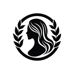 Black beauty care logo icon vector art illustration isolated on white background