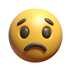 Fototapeta premium Yellow Sad And Depressed 3D Emoji