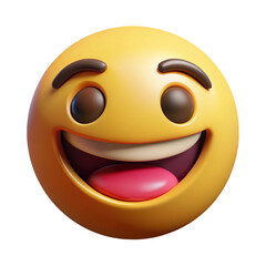 Fototapeta premium Yellow Cheerful Smiling 3D Emoji