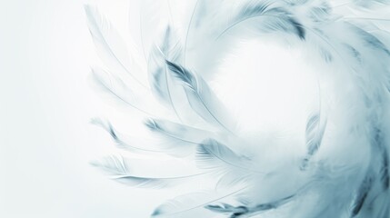 Elegant White Feathers Composition, Delicate Background with Intricate Design, Beautiful Feathers Artwork for Creative Projects