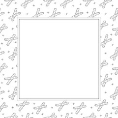 food and beverage frame in doodle style frame background