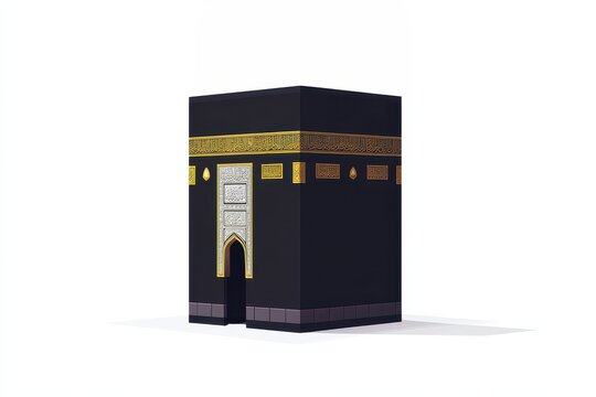 black kaaba building with gold details clip art preview