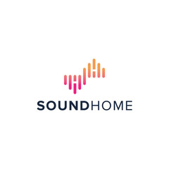 sound home simple sleek creative geometric modern logo design