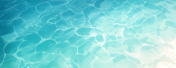 Obraz premium Turquoise water, sparkling clear, with ripples creating intricate patterns that resemble delicate lace with light white lines